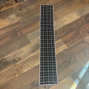 COACH Wool Plaid Skinny Scarf – Black & White Check